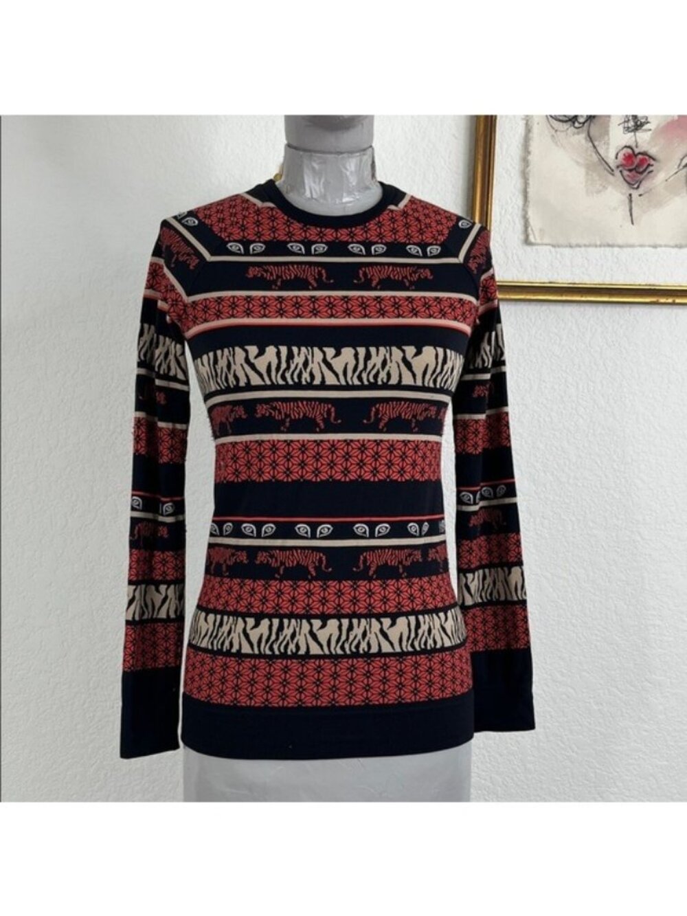 Sweaty Betty Tiger Eye Seamless Long Sleeve Base Layer Ski Snowboard Winter